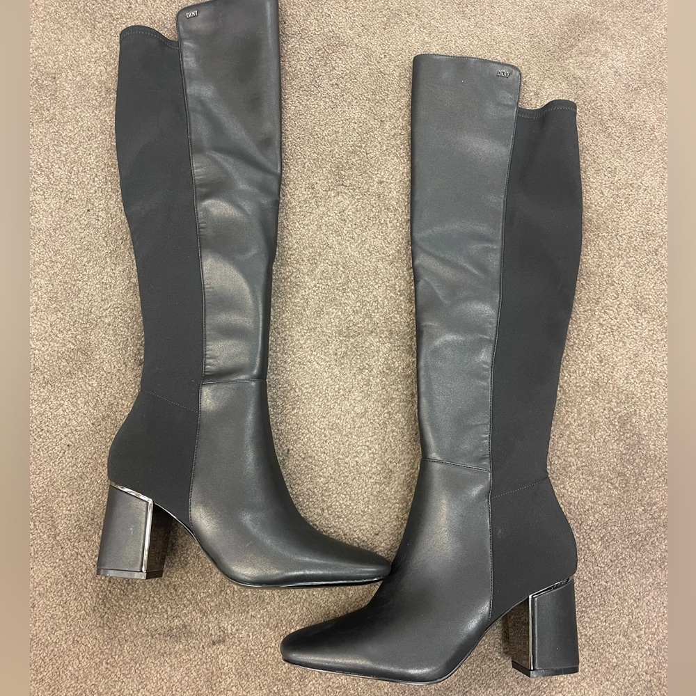 Brand new below the knee leather DKNY boots